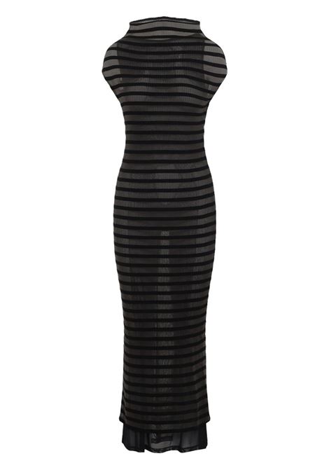 mariniere stripes long dress woman black  JEAN PAUL GAULTIER | 25/34-F-RO400-M08800